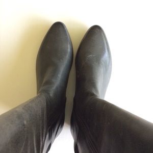 GILI Sz 5 Chandra Distressed Leather Gray KNEE HIGH BOOTS Retail $225